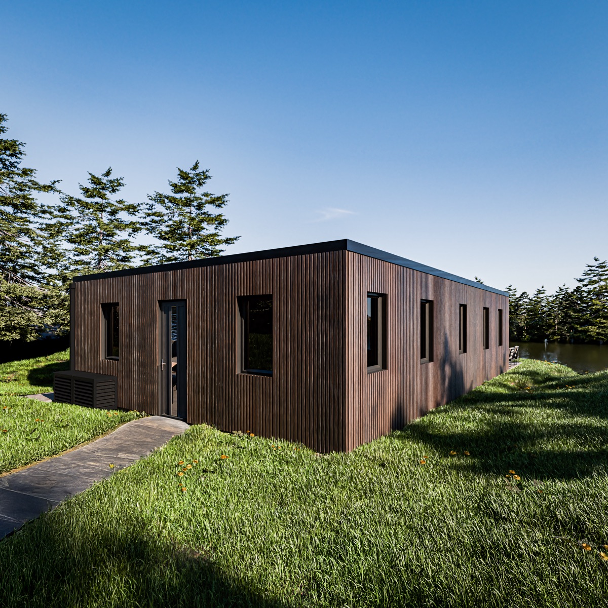 Structor 100 exterieur, plat dak, andere hoek